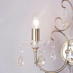 Madonna 2 Arm Wall Light - Antique Brass - thumbnail 3