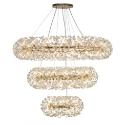 Visconte Scoppio de Stelle 74 Light 3 Tier Crystal Ceiling Pendant - Gold - thumbnail 1
