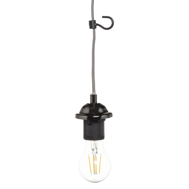 Fresia Plug In Cable Ceiling Pendant Light - Black Nickel - image 1