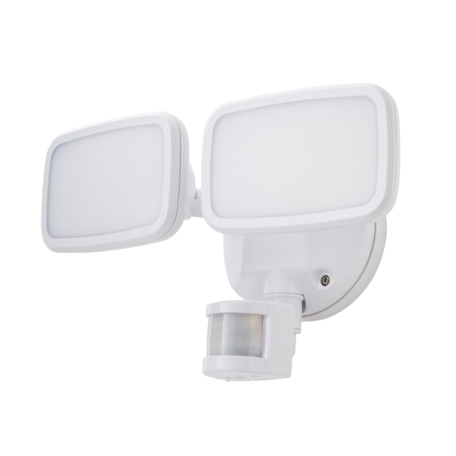Alma Twin 20 Watt LED Outdoor Flood Light with PIR Sensor - White - image 1
