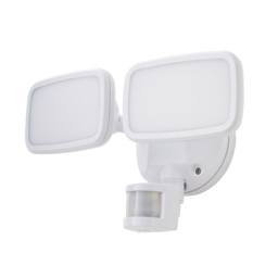 Alma Twin 20 Watt LED Outdoor Flood Light with PIR Sensor - White - thumbnail 1