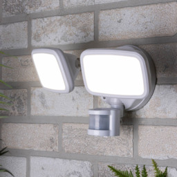 Alma Twin 20 Watt LED Outdoor Flood Light with PIR Sensor - White - thumbnail 5