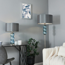 1 Light Ball Stack Floor Lamp with Grey Shade - Blue - thumbnail 8