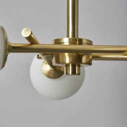 Estelle 3 Light Cross Arm Bathroom Semi Flush Ceiling Light - Satin Brass - thumbnail 4