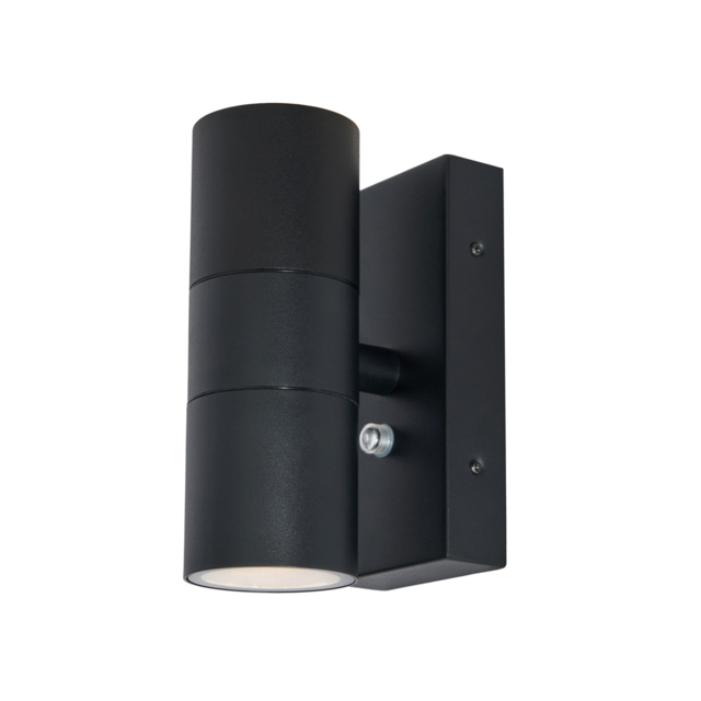 Kenn 2 Light Outdoor Up and Down Wall Light with Photocell - Black - image 1