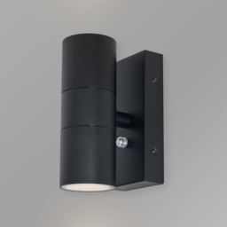 Kenn 2 Light Outdoor Up and Down Wall Light with Photocell - Black - thumbnail 2