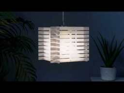 Slatted Acrylic 1 Light Ceiling Pendant - White - thumbnail 7