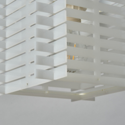 Slatted Acrylic 1 Light Ceiling Pendant - White - thumbnail 4