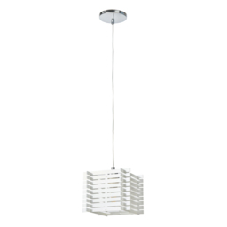 Slatted Acrylic 1 Light Ceiling Pendant - White - thumbnail 6