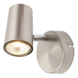2 Pack of Chobham Industrial Style Single Adjustable Spotlight Wall Light - Satin Nickel - thumbnail 5
