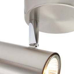 2 Pack of Chobham Industrial Style Single Adjustable Spotlight Wall Light - Satin Nickel - thumbnail 6