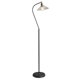 Zeke 1 Light Industrial Style Floor Lamp - Black - thumbnail 1