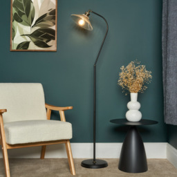 Zeke 1 Light Industrial Style Floor Lamp - Black - thumbnail 7