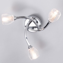 Catri 3 Light Bathroom Flush Ceiling Light - Chrome - thumbnail 2