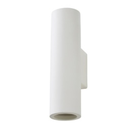 Lomond Paintable Plaster Up and Down Wall Light - White - thumbnail 1