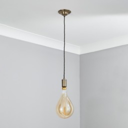 Anton Ceiling Pendant with Oversized Bulb - Antique Brass - thumbnail 3