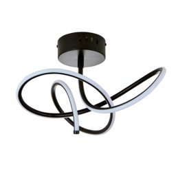 Glow Whirly Semi Flush Ceiling Light - Matte Black - thumbnail 5
