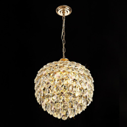 Visconte Maine 6 Light Crystal Ceiling Pendant - Gold - thumbnail 2