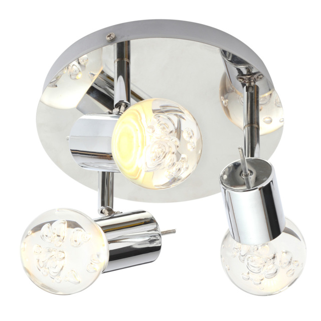 Ayston Bubble 3 Light LED Ceiling Spotlight Plate - Chrome - image 1
