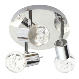 Ayston Bubble 3 Light LED Ceiling Spotlight Plate - Chrome - thumbnail 5
