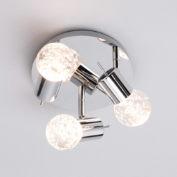 Ayston Bubble 3 Light LED Ceiling Spotlight Plate - Chrome - thumbnail 2