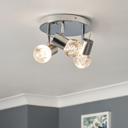 Ayston Bubble 3 Light LED Ceiling Spotlight Plate - Chrome - thumbnail 7