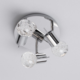 Ayston Bubble 3 Light LED Ceiling Spotlight Plate - Chrome - thumbnail 3