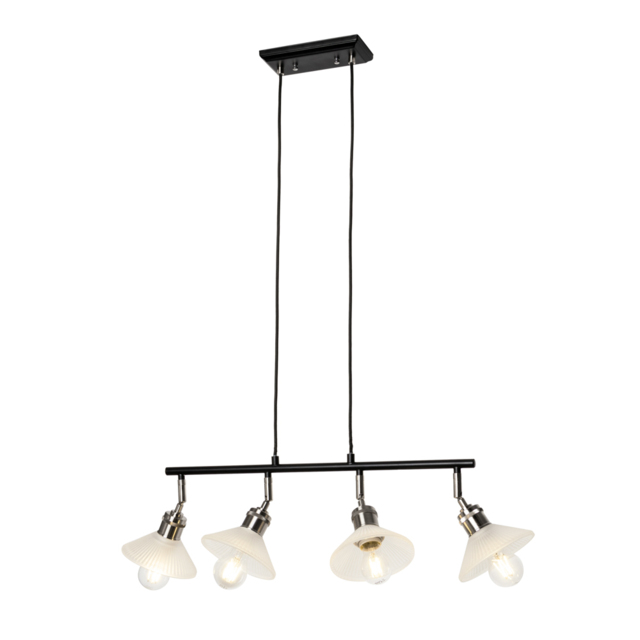 Aya 4 Light Industrial Style Diner Pendant - Satin Nickel - image 1