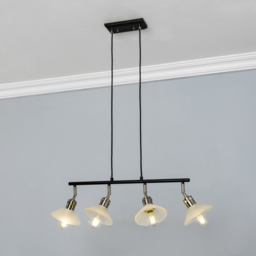 Aya 4 Light Industrial Style Diner Pendant - Satin Nickel - thumbnail 2