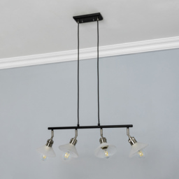 Aya 4 Light Industrial Style Diner Pendant - Satin Nickel - thumbnail 3
