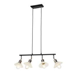 Aya 4 Light Industrial Style Diner Pendant - Satin Nickel