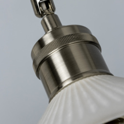 Aya 4 Light Industrial Style Diner Pendant - Satin Nickel - thumbnail 4