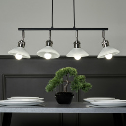 Aya 4 Light Industrial Style Diner Pendant - Satin Nickel - thumbnail 7