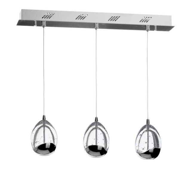 Visconte Bulla Pendant Ceiling 3 Light LED Bar Pendant - Chrome - image 1
