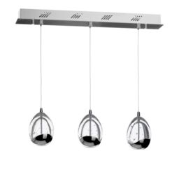 Visconte Bulla Pendant Ceiling 3 Light LED Bar Pendant - Chrome - thumbnail 1