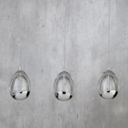 Visconte Bulla Pendant Ceiling 3 Light LED Bar Pendant - Chrome - thumbnail 3
