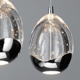 Visconte Bulla Pendant Ceiling 3 Light LED Bar Pendant - Chrome - thumbnail 5