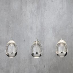 Visconte Bulla Pendant Ceiling 3 Light LED Bar Pendant - Chrome - thumbnail 2