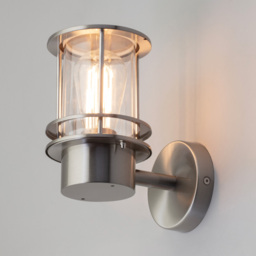 Narvas Miners Style Outdoor Wall Lantern - Stainless Steel - thumbnail 2