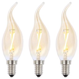 3 Pack of 2W LED SES E14 Vintage Filament Candle Bulb - Tinted - thumbnail 1