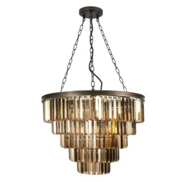 Visconte Ingot 10 Light Crystal Ceiling Pendant - Bronze - thumbnail 9