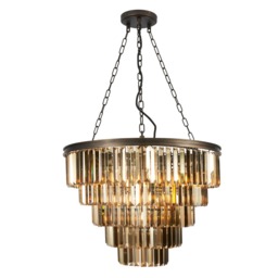 Visconte Ingot 10 Light Crystal Ceiling Pendant - Bronze - thumbnail 1