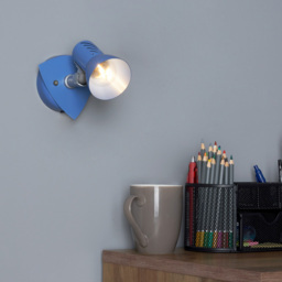 Scorpio 1 Light Adjustable Spotlight Wall Light - Blue - thumbnail 5