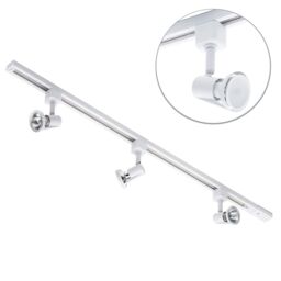 1 metre Track Light Kit with 3 Harlem Heads and LED Bulbs - White - thumbnail 1