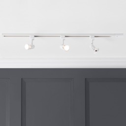 1 metre Track Light Kit with 3 Harlem Heads and LED Bulbs - White - thumbnail 2