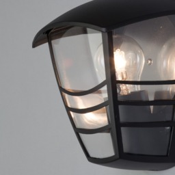 Francis Outdoor 1 Light Die Cast Half Wall Lantern - Black - thumbnail 4