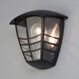 Francis Outdoor 1 Light Die Cast Half Wall Lantern - Black - thumbnail 2