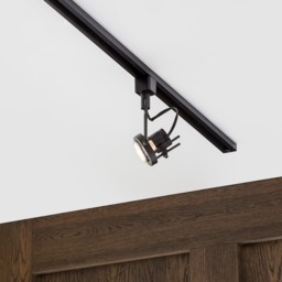 1 metre Track Light Kit with 1 Greenwich Heads and LED Bulbs - Black - thumbnail 2