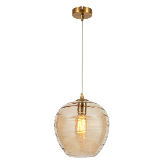 Visconte Sarno 1 Light Ceiling Pendant with Champagne Glass Shade - Brass - image 1