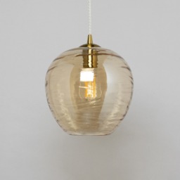 Visconte Sarno 1 Light Ceiling Pendant with Champagne Glass Shade - Brass - thumbnail 3